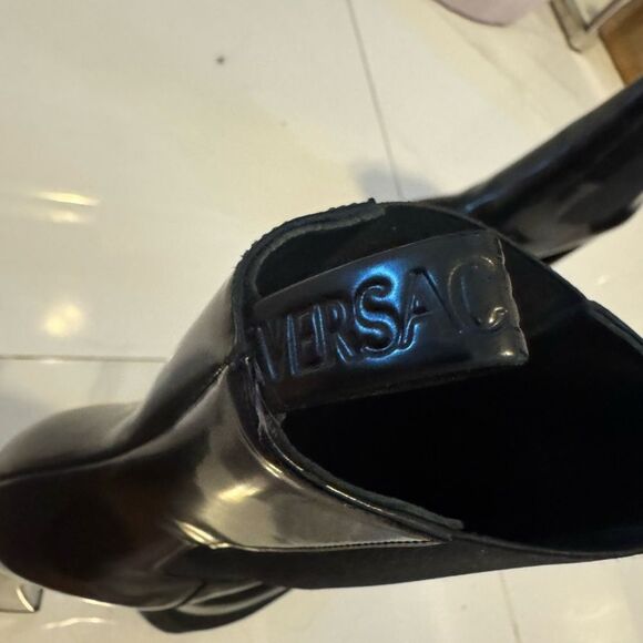 Brand new!! Versace - Aevitas Pointy leather platform ankle boots - Picture 10 of 16